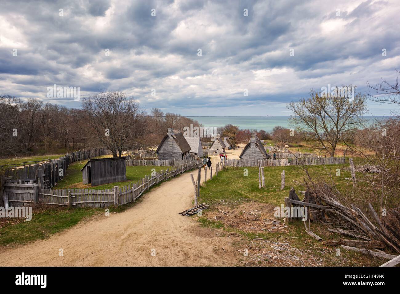 Pilgrim Village in Plymouth Massachusetts Stock Photo Alamy