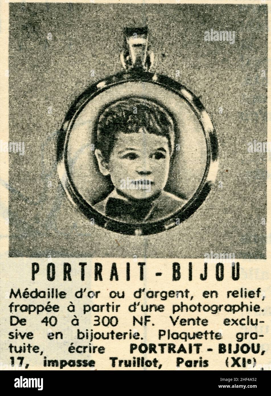 Publicité ancienne Portrait-bijou Stock Photo