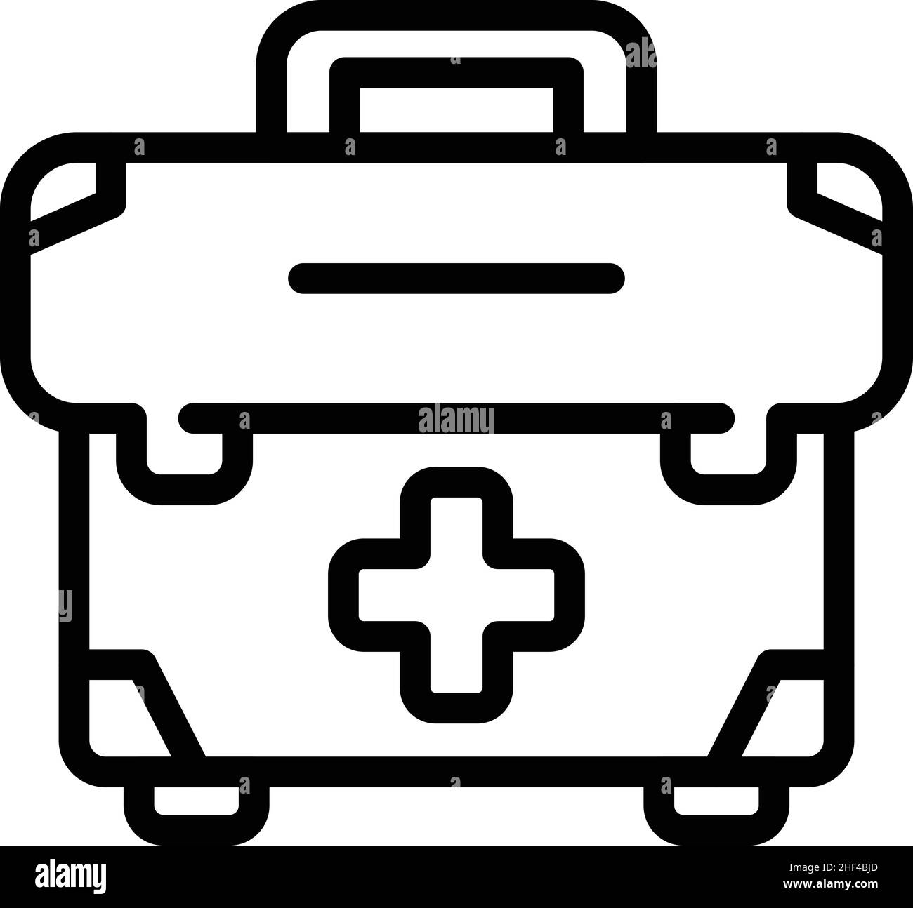 First aid kit icon outline vector. Emergency box. Health case Stock