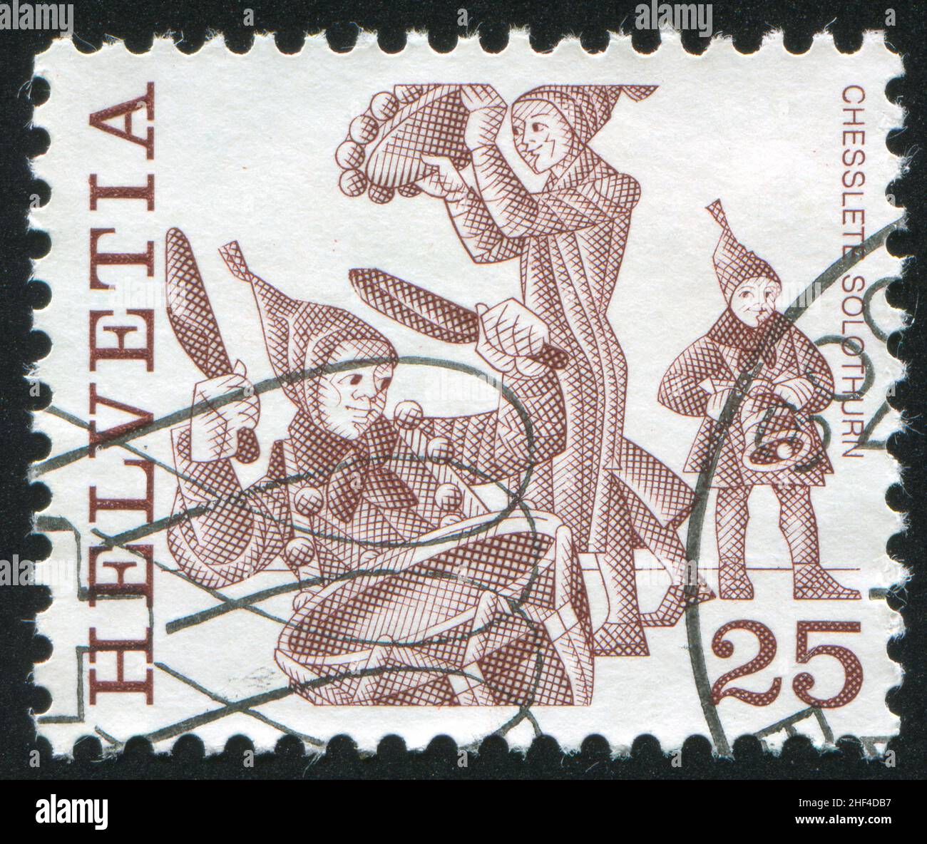 SWITZERLAND - CIRCA 1977: stamp printed by Switzerland, shows Chesslete,  Solothurn, circa 1977 Stock Photo - Alamy