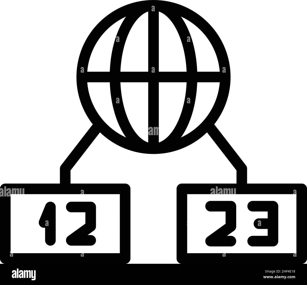 Global time icon outline vector. World zone. Map clock Stock Vector ...