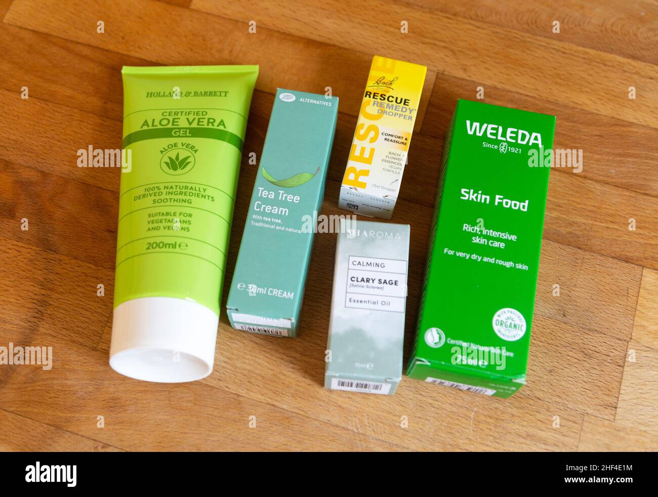 Various complementary health and skin care products, UK Stock Photo Alamy