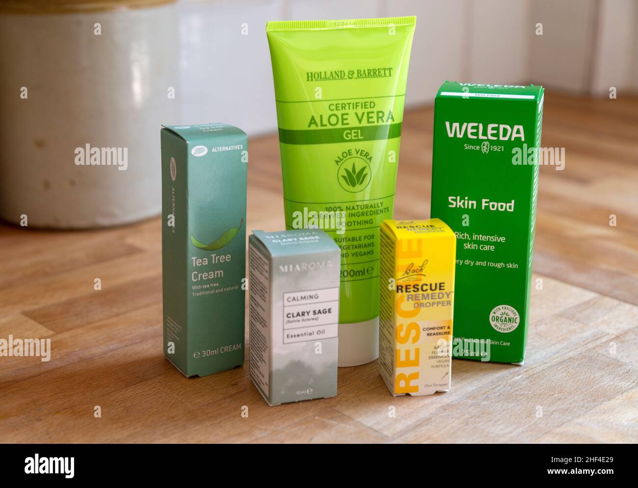 Various complementary health and skin care products, UK Stock Photo Alamy