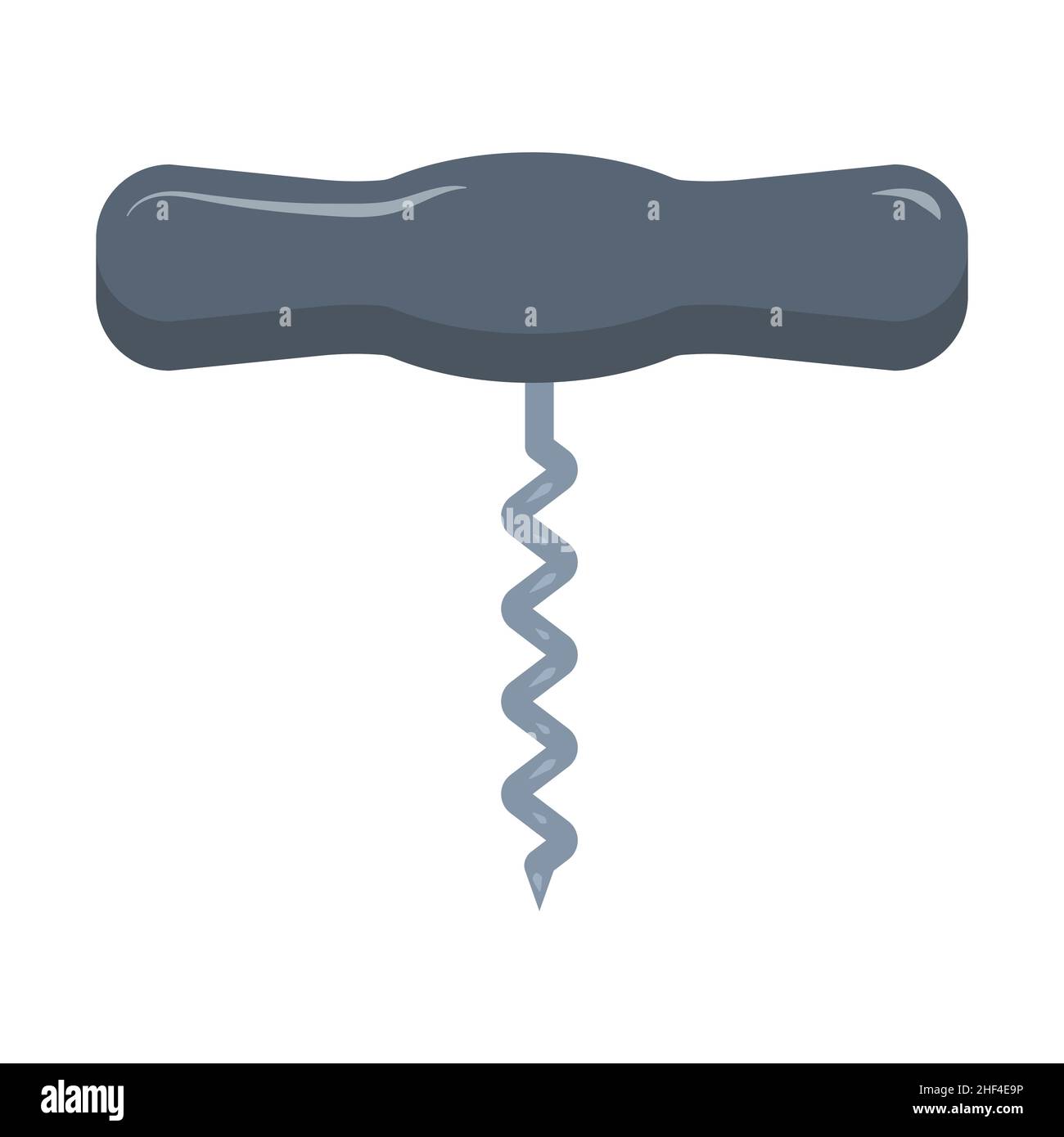 Wine opening corkscrew. Vector illustration in flat style on white ...
