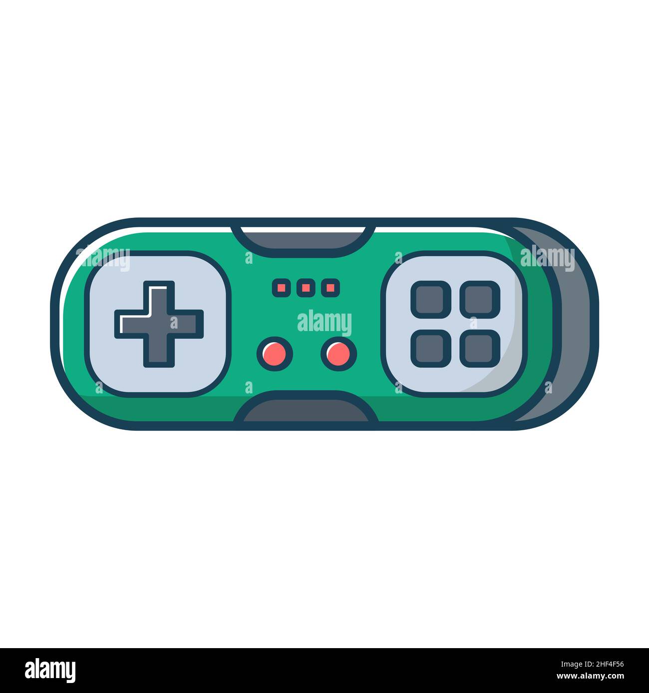 Green game joystick icon. Joypad for console, pc and video games ...