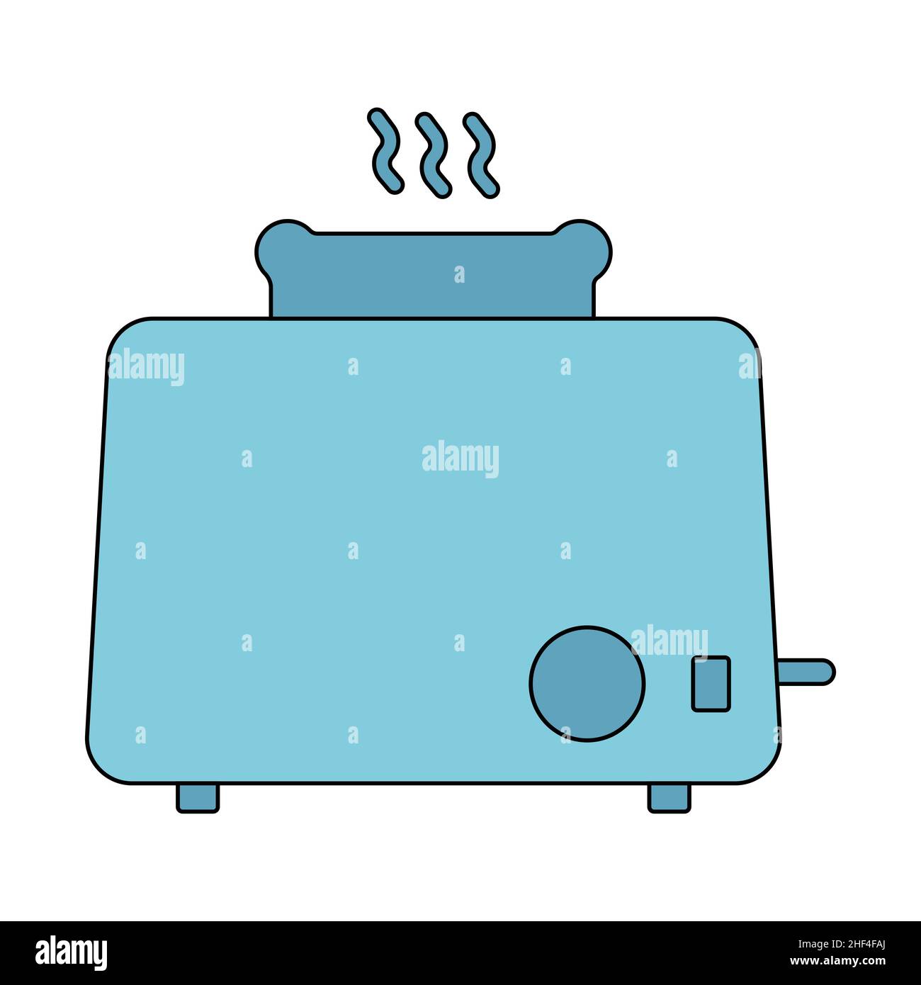 Blue toaster icon. Kitchen equipment for making toasts, sandwiches ...
