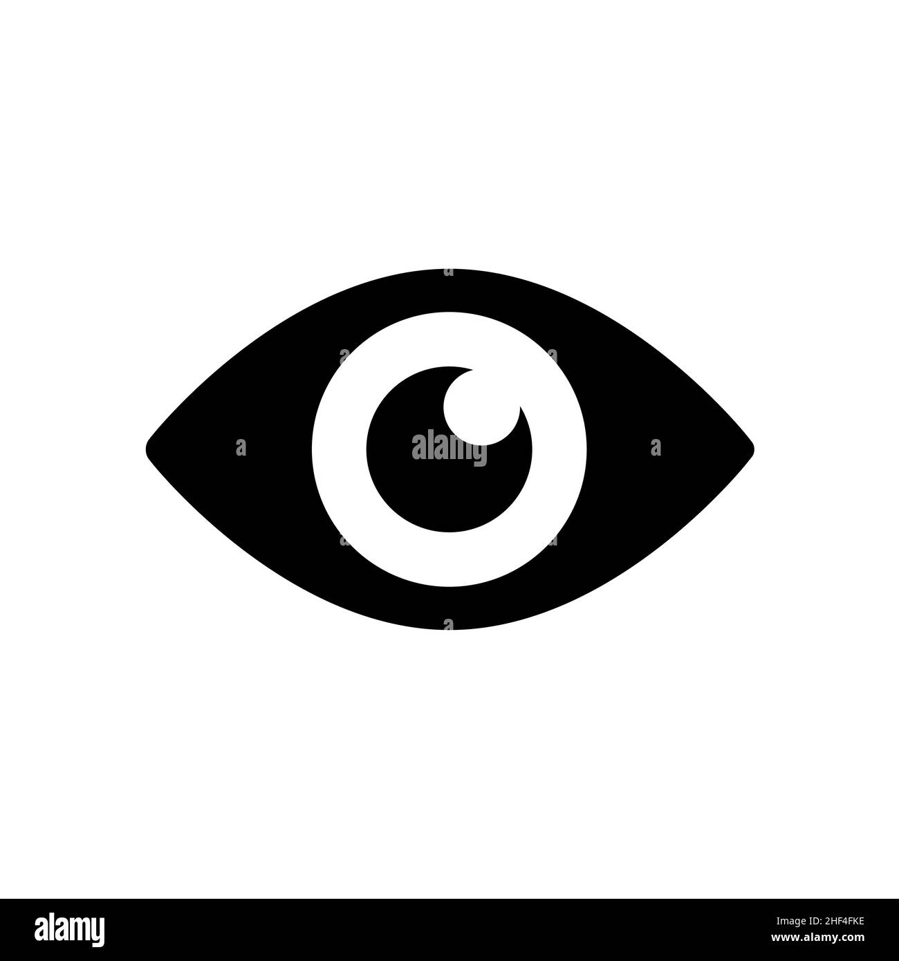 Eye icon in black. Simple black vision symbol in flat style isolated on ...