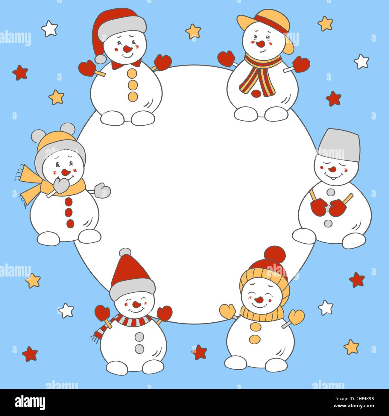 Cute cartoon snowmen children hi-res stock photography and images - Alamy