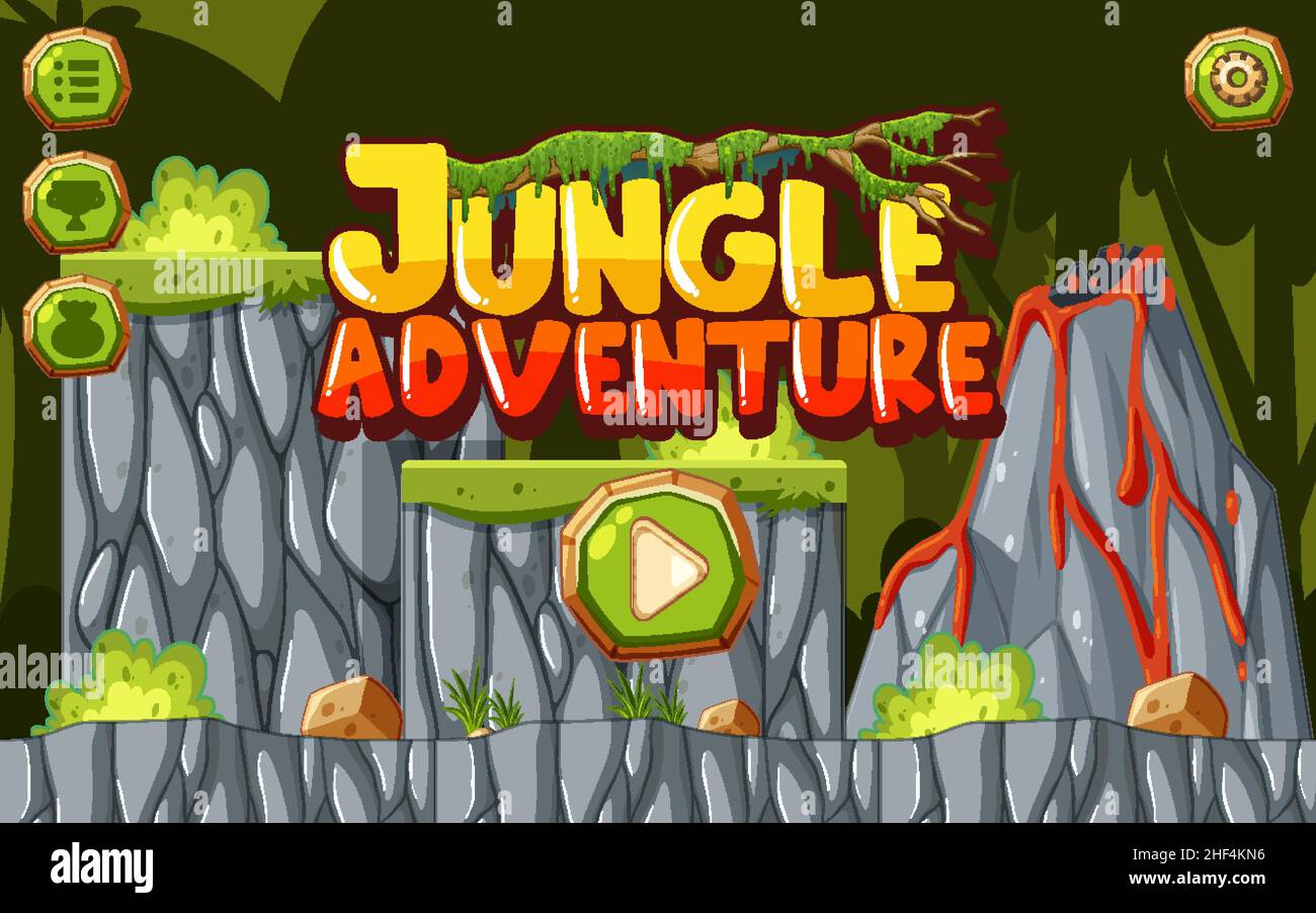 A Game Template Jungle Scene illustration Stock Vector Image & Art - Alamy