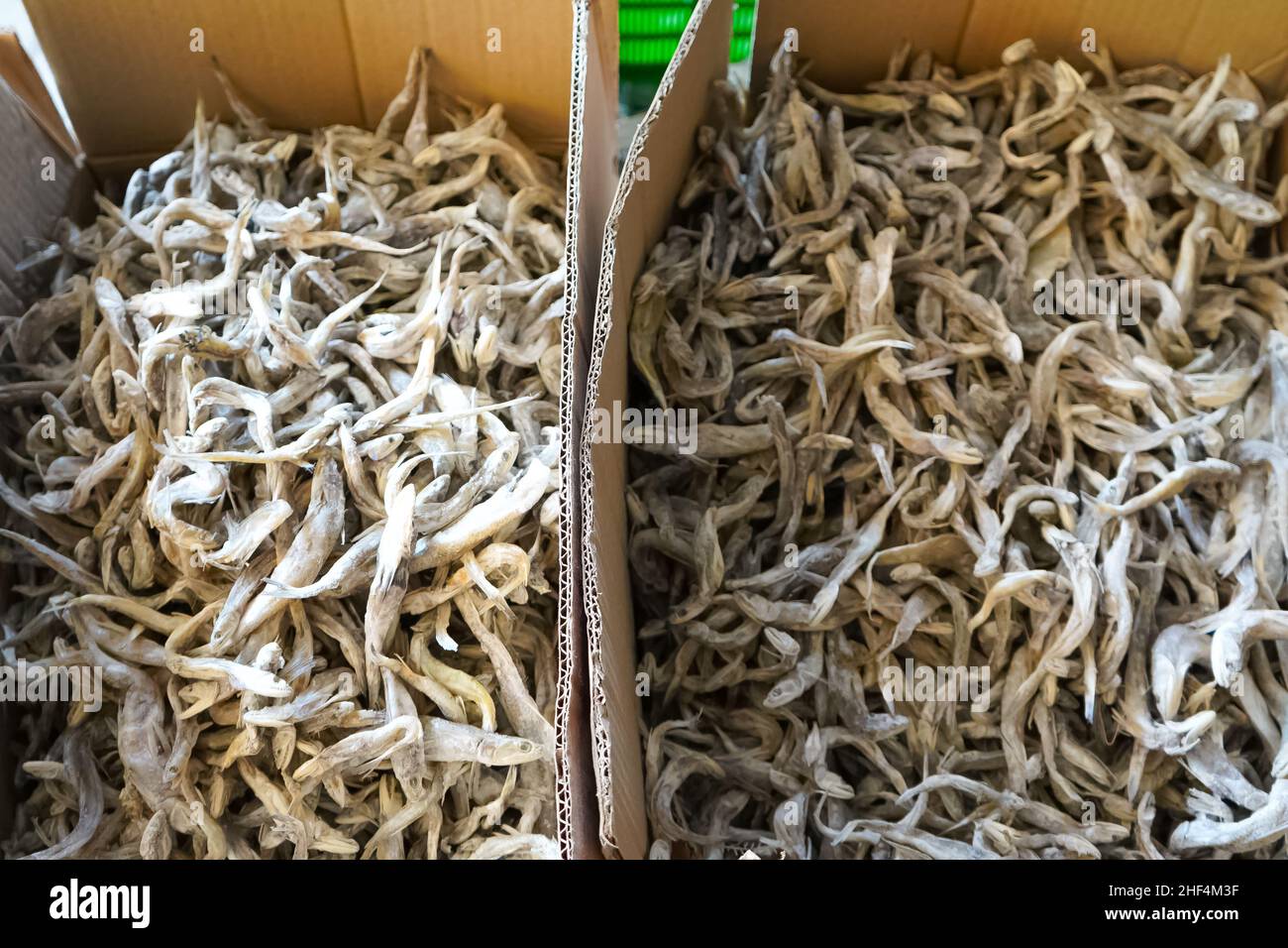 Salted fish caught by local fishermen that are dried in the sun so that