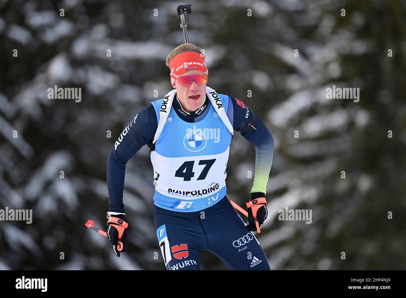 Roman REES (GER), action, single image, trimmed single motif, half figure,  half figure. IBU Biathlon World Cup 10 km men's sprint on January 13th,  2022 in Ruhpolding, season 2021/22 Stock Photo - Alamy