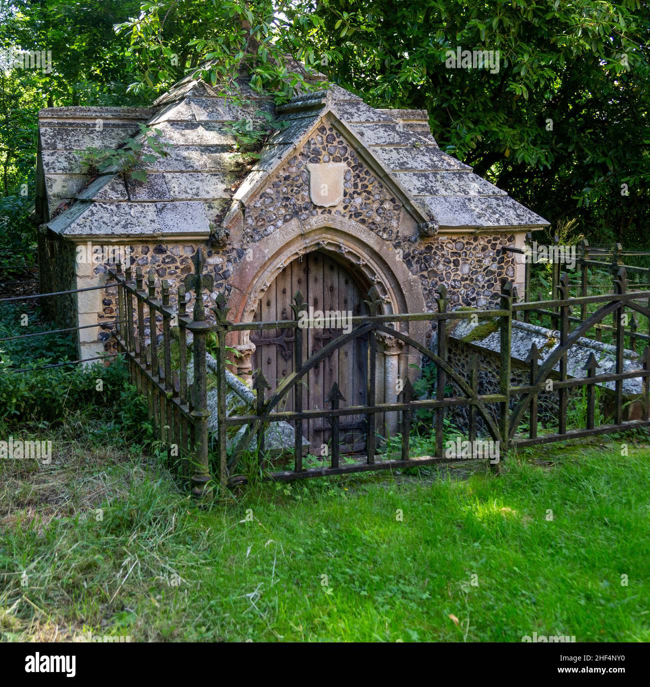 Burial vault for Fitzgerald family in churchyard, at Boulge, Suffolk