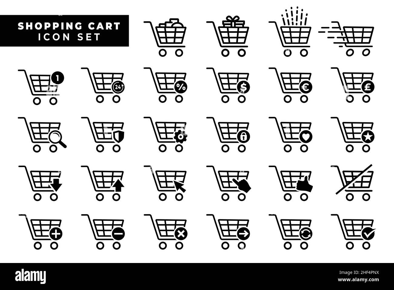 Shopping cart icon set. Shopping trolley icon design collection. Vector