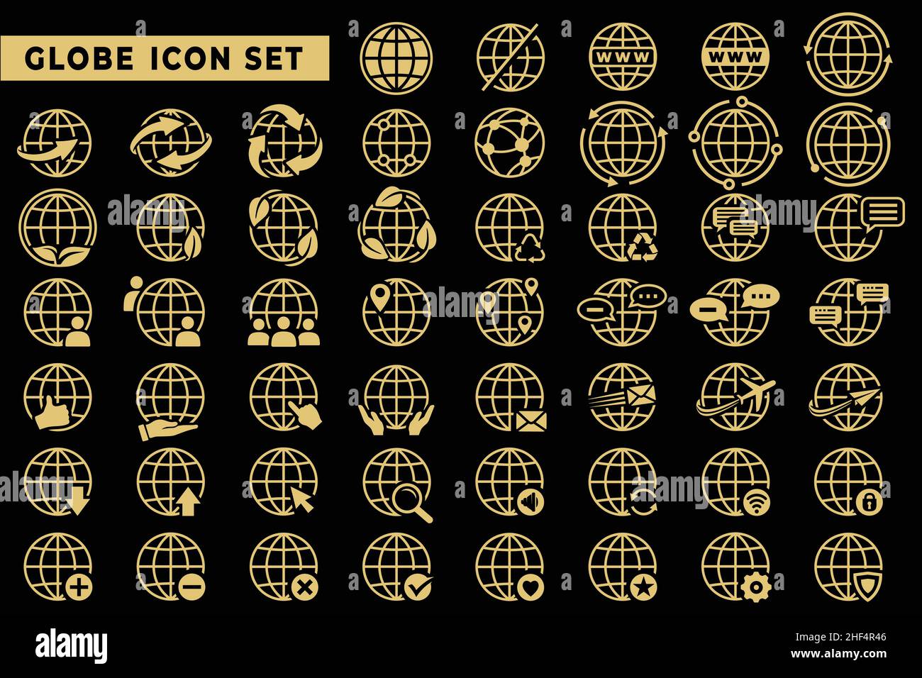 Globe Earth Icon set. Globe World Icon Collection. Vector and ...