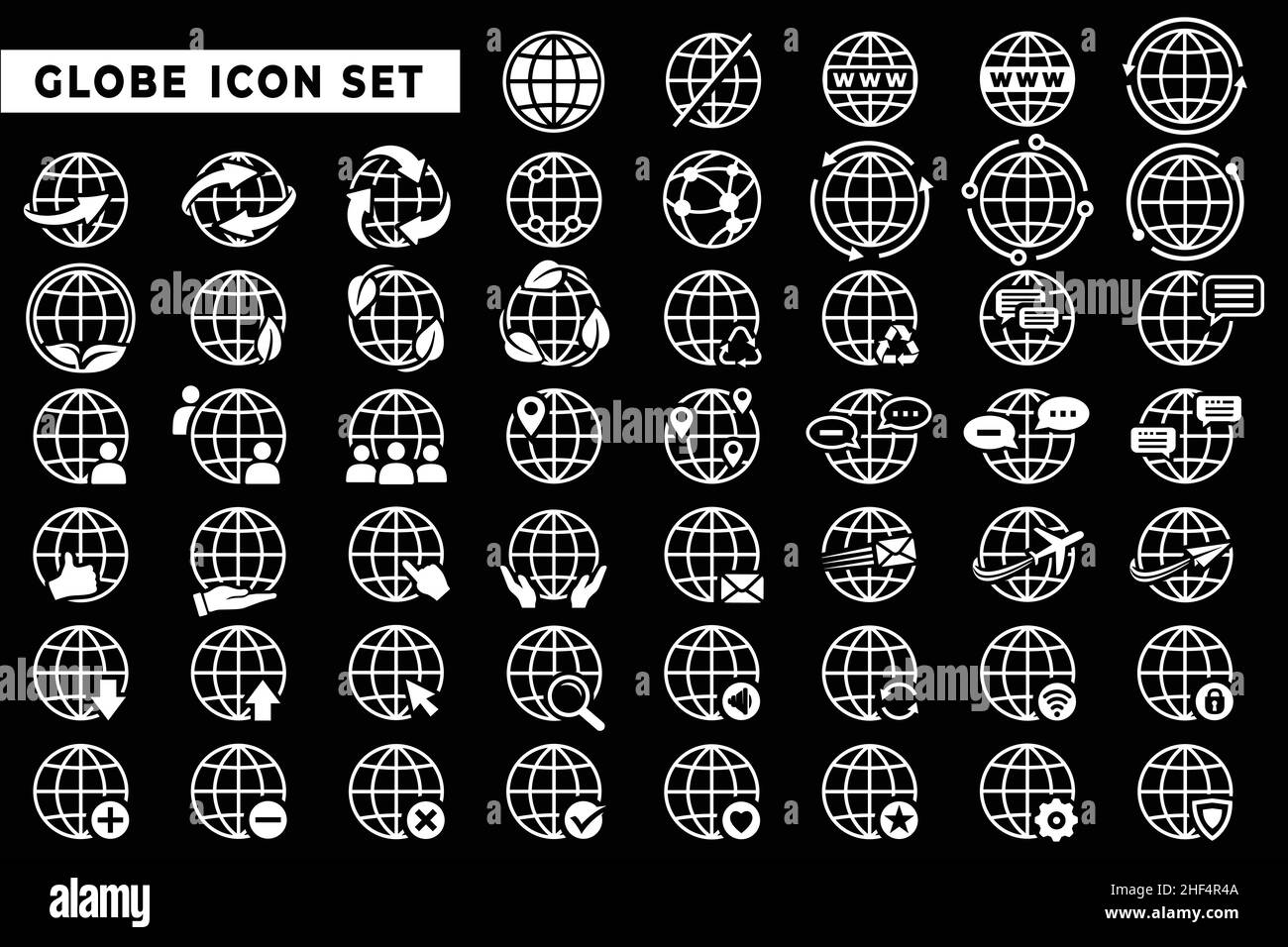 Globe Earth Icon set. Globe World Icon Collection. Vector and ...