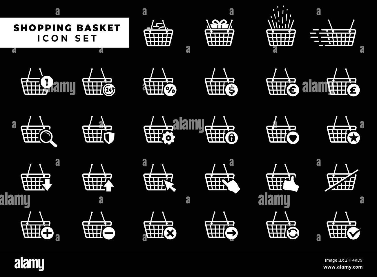 Shopping basket icon set. Collection of shopping basket icon. Vector