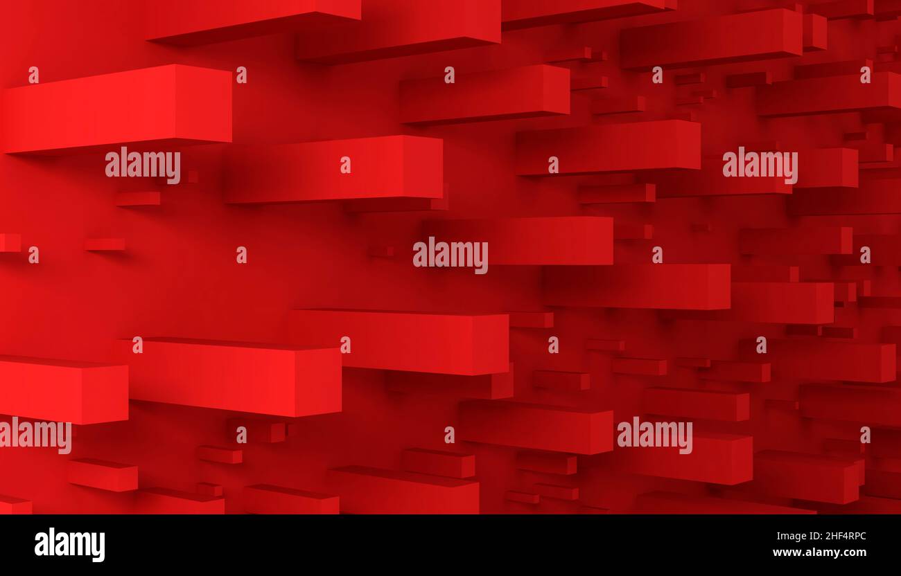 Abstrract red geometry 3d background Stock Photo