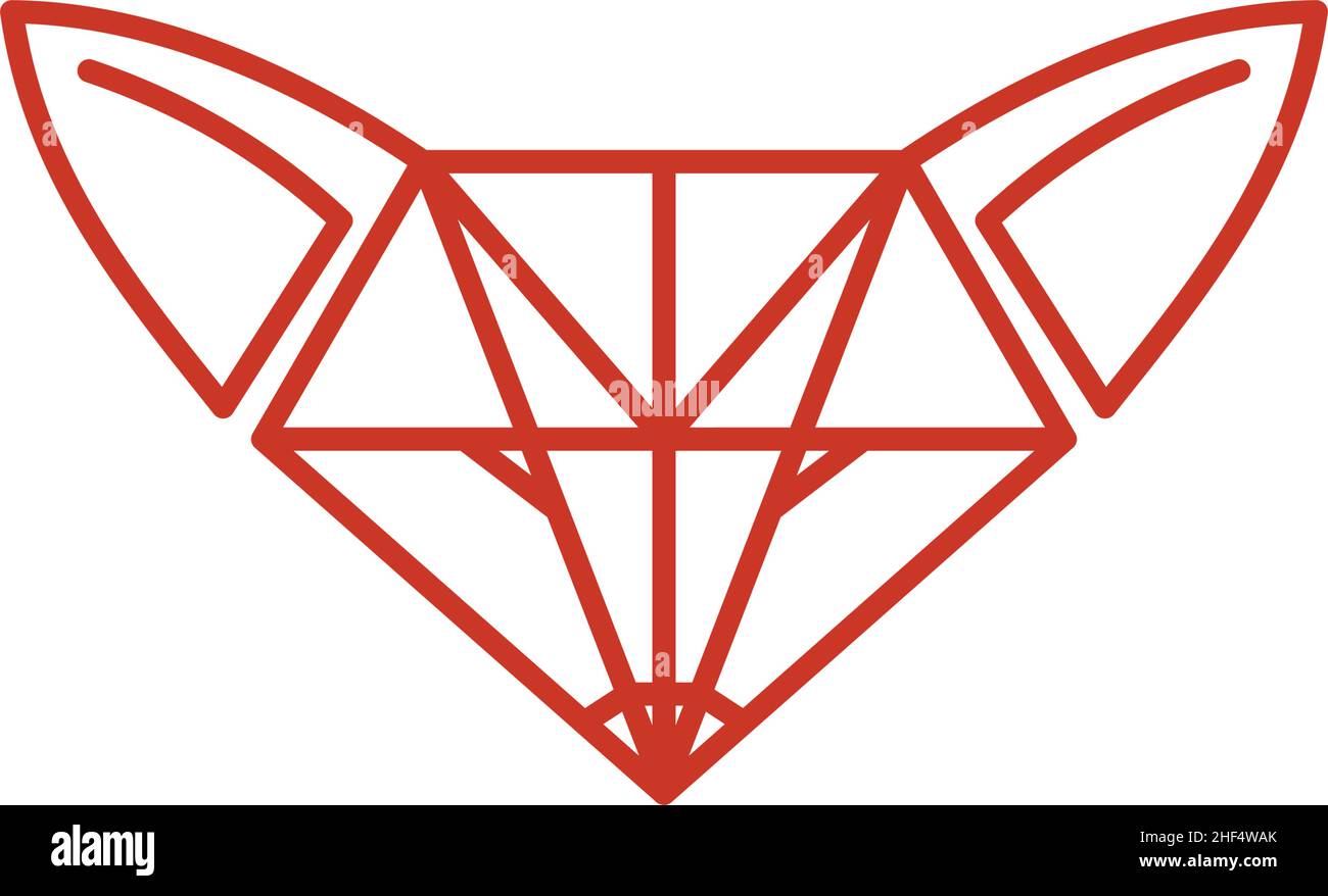 Fox Diamond Icon Illustration Brand Identity Stock Vector