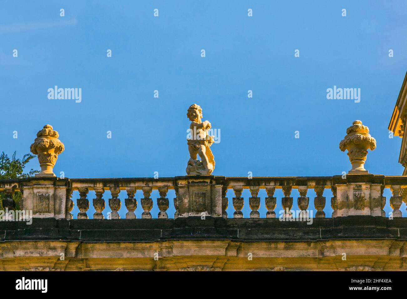 evening view to Nymph bath sculptures at the Zwinger in Dresden Stock Photo