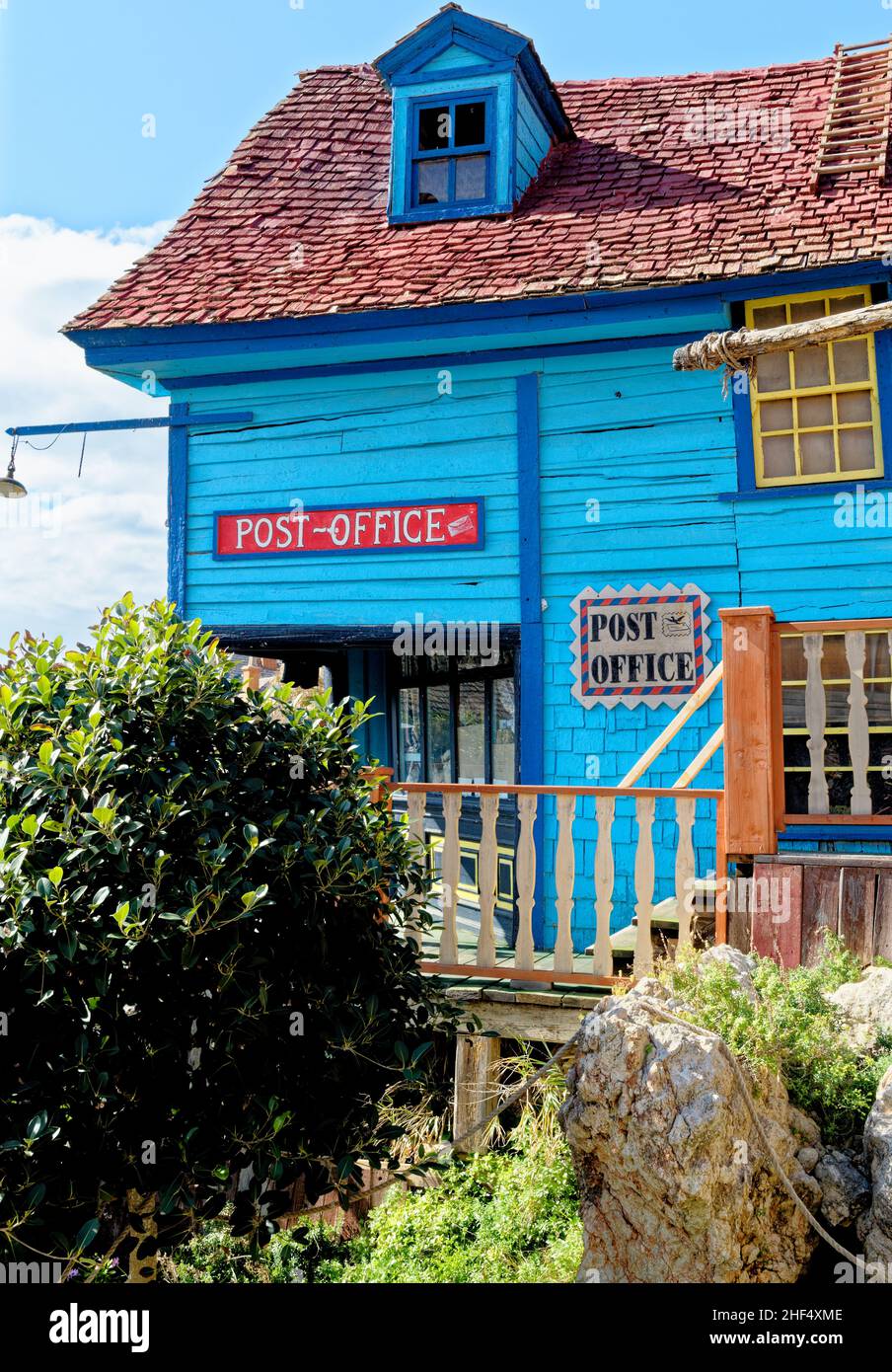 Post Office in Popeye Village in Anchor Bay Sweethaven Village, Malta