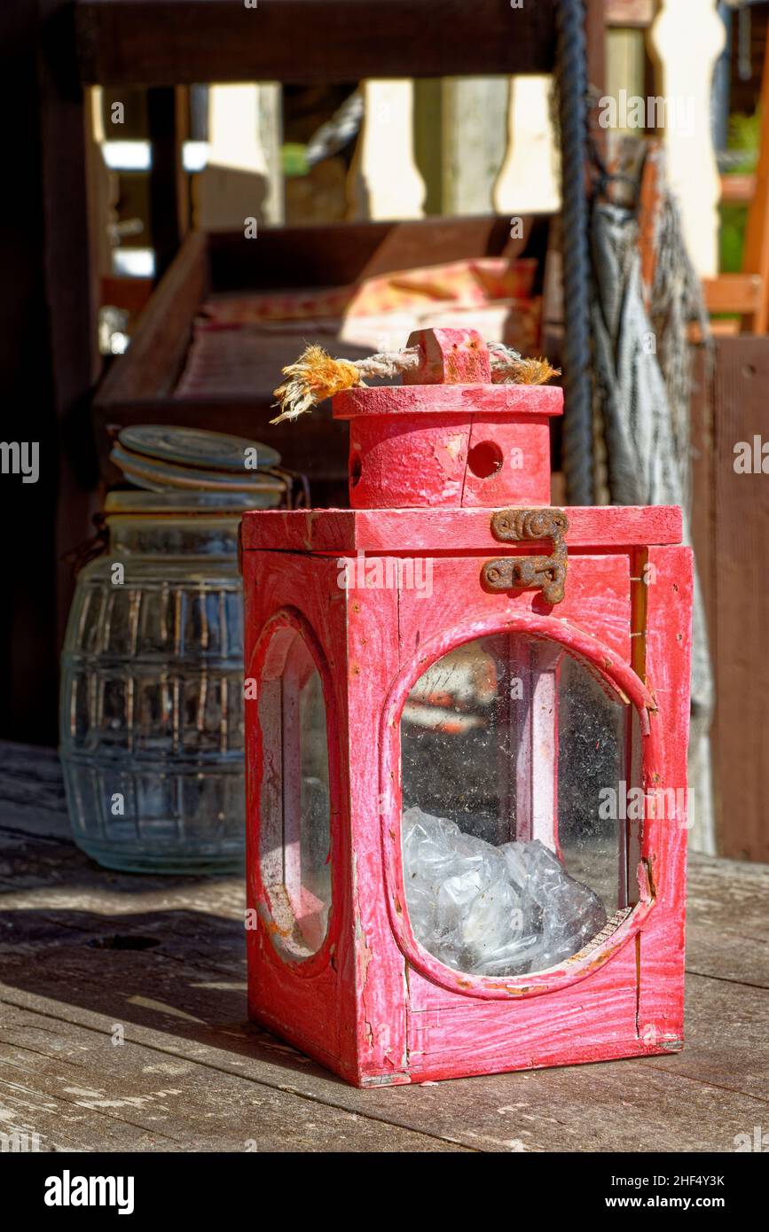 Old Lantern Vintage Oil Gas Lamp Decorations Stock Photo Alamy
