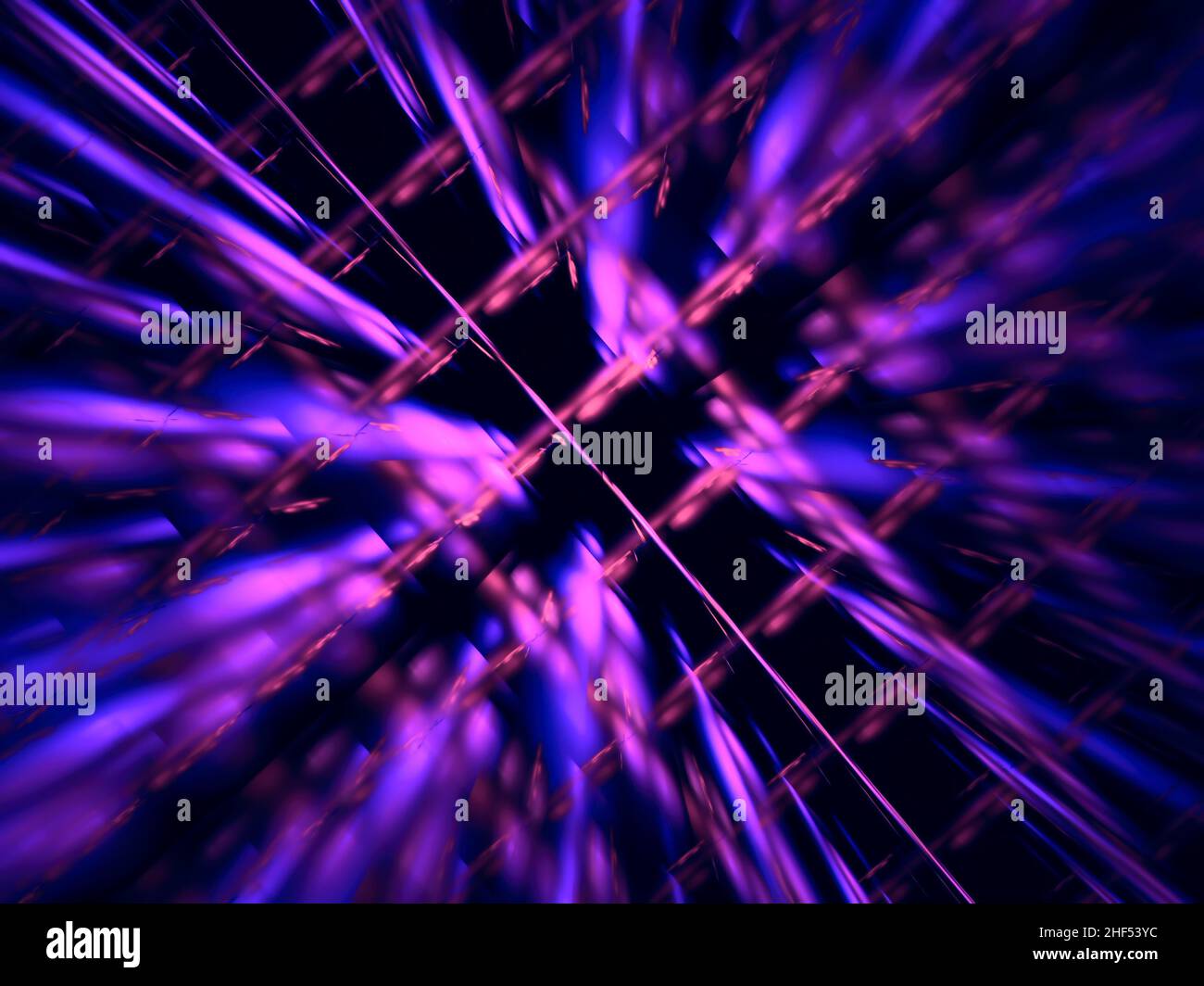 Neon glowing stripes with motion blur effect - abstract 3d illustration Stock Photo