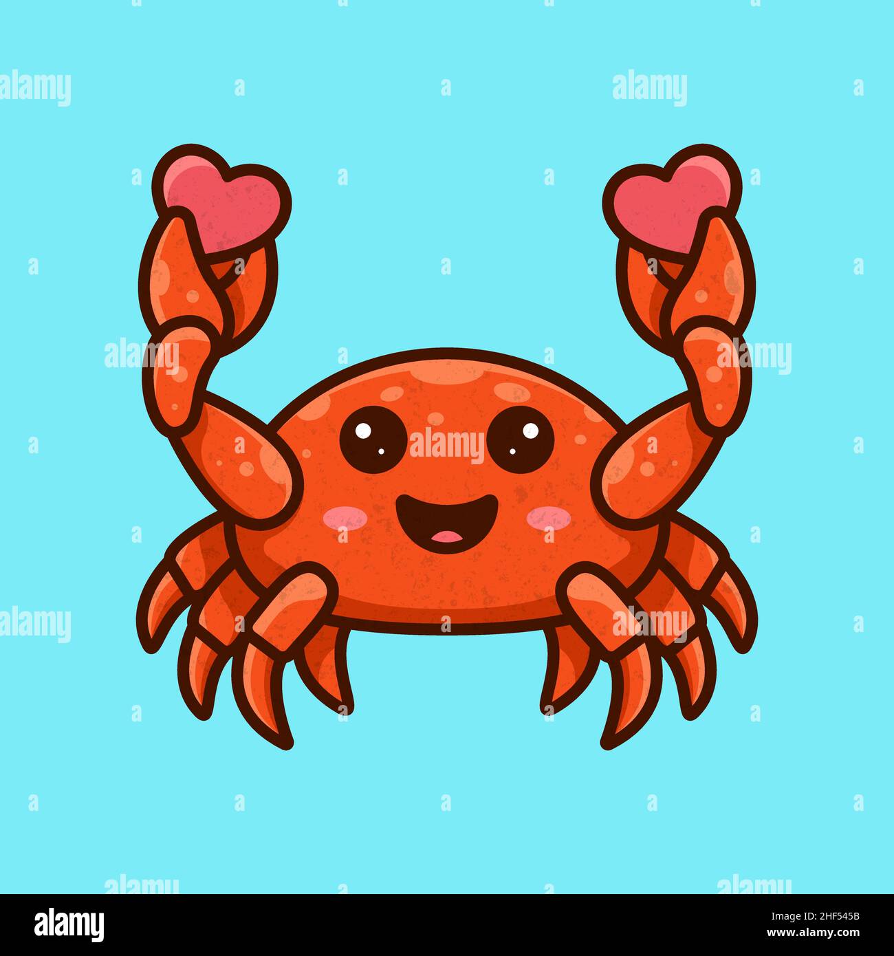 CUTE CRAB MASCOT  LOGO Stock Vector