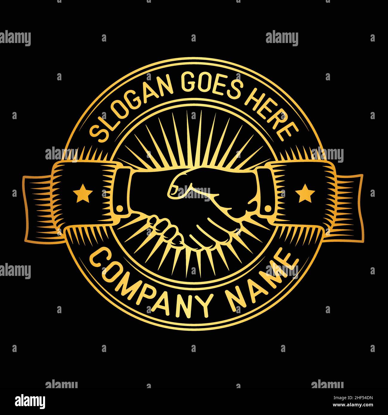 Handshake logo design template. Vector and illustration Stock Vector ...