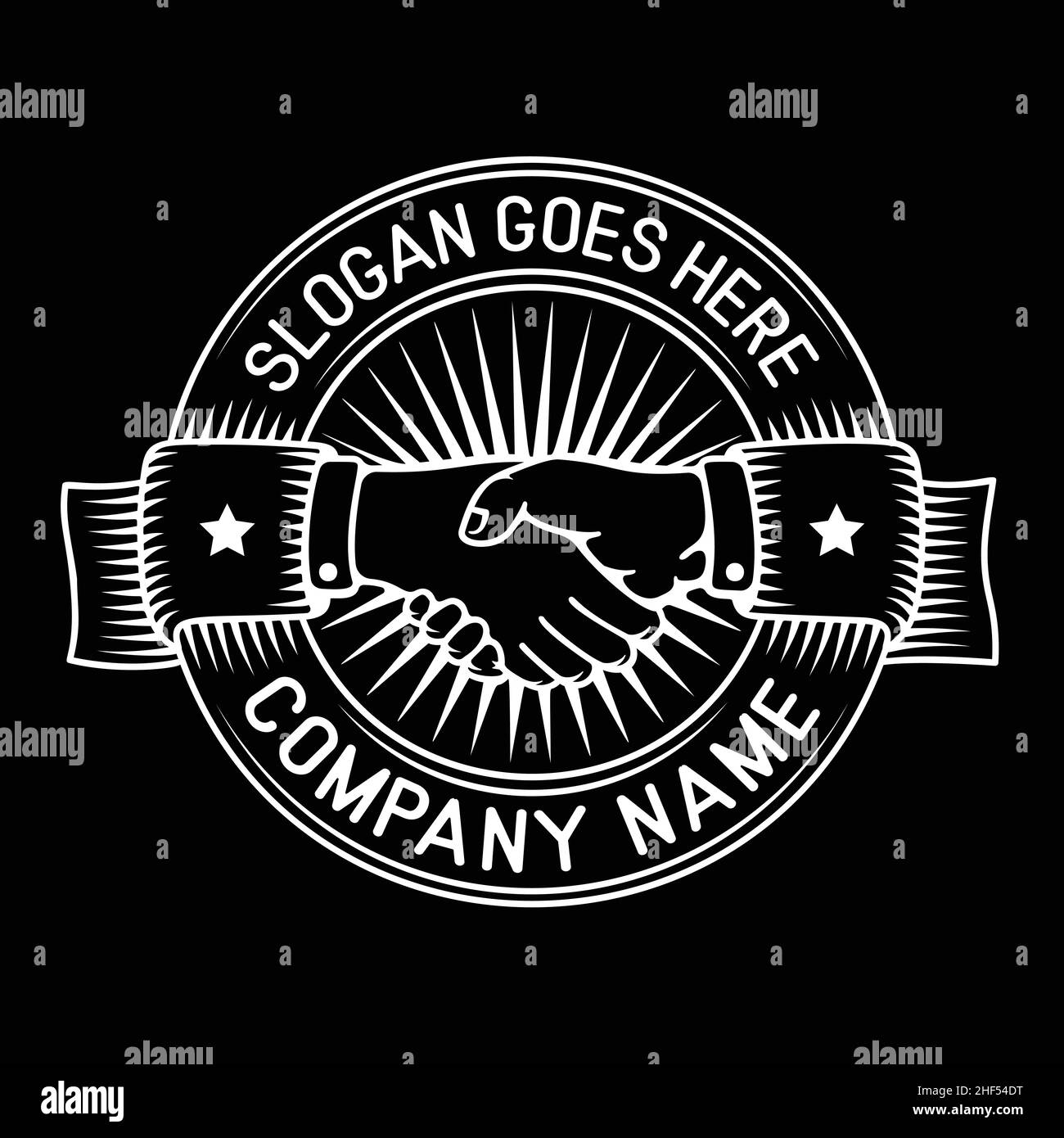 Handshake logo design template. Vector and illustration Stock Vector ...