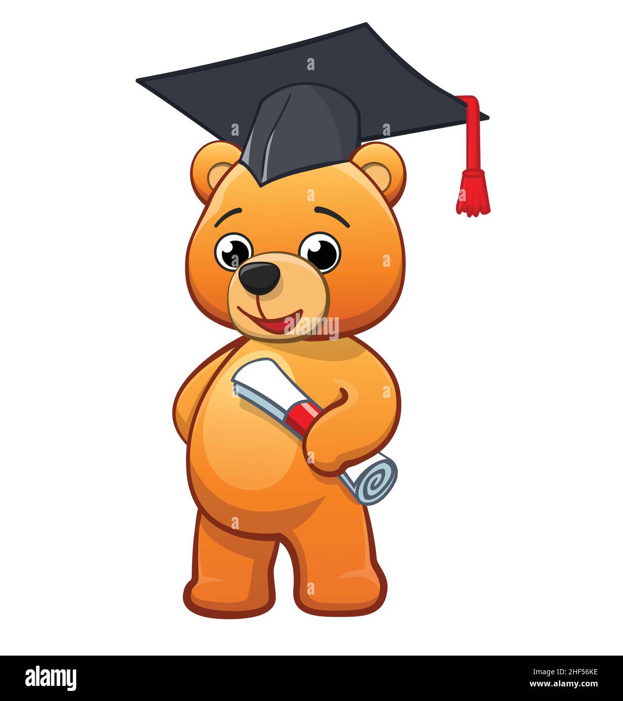 Graduating Cute Cuddly golden brown teddy bear with Mortarboard Hat and ...