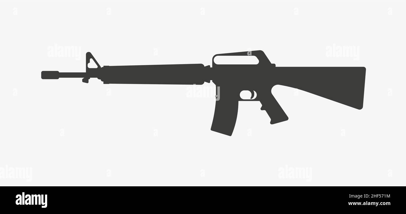 M16 vector icon. Assault rifle gun symbol Stock Vector