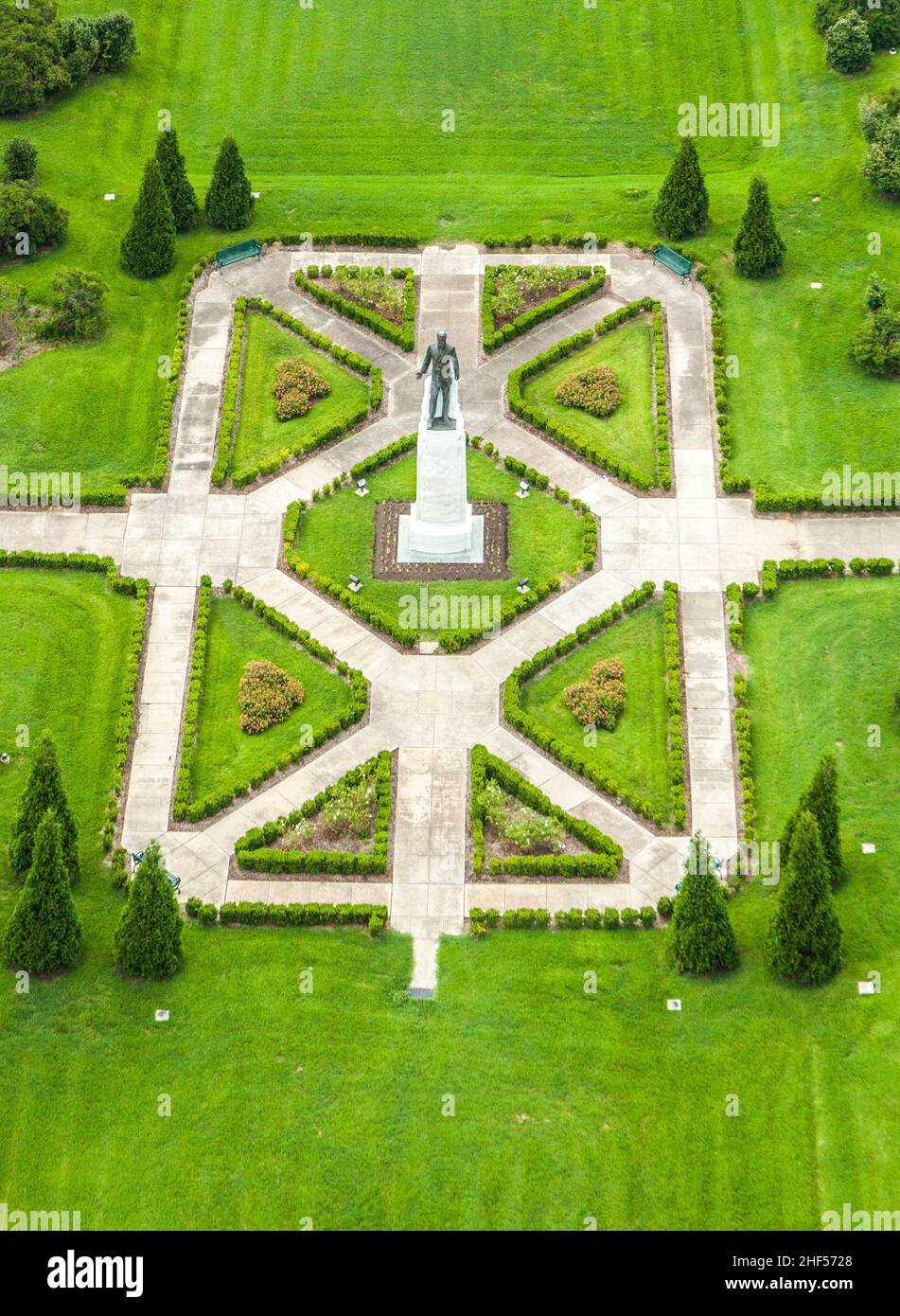 public park in Baton Rouge with historic Huey Long statue Stock Photo