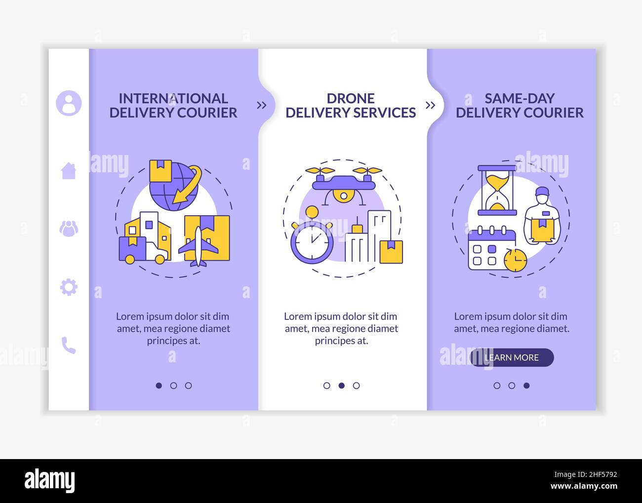Courier business onboarding template Stock Vector Image & Art - Alamy