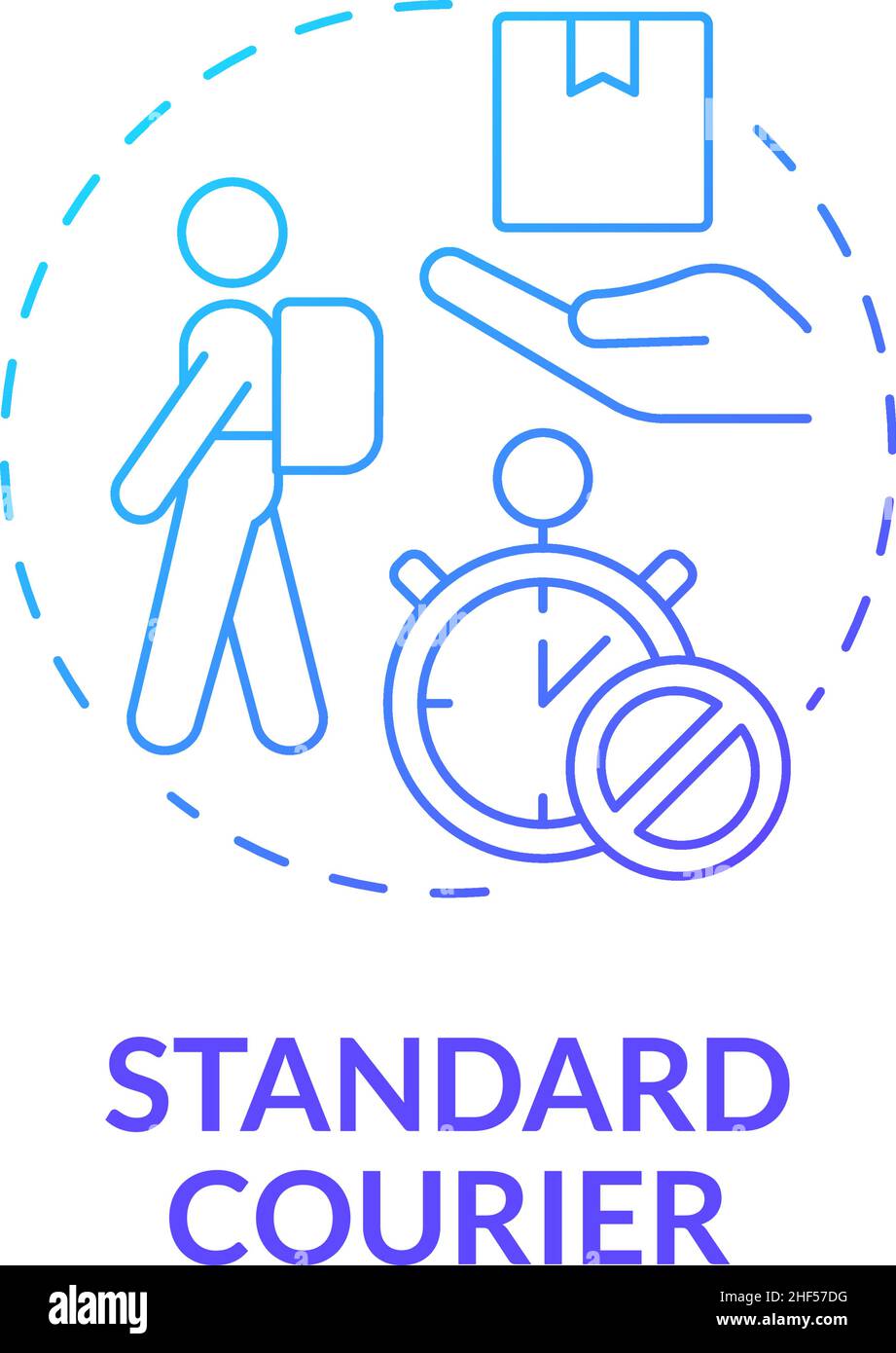 Standart courier blue gradient concept icon Stock Vector