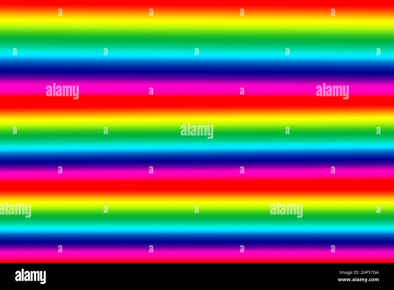 Illustration of vivid gradient rainbow color horizontal striped