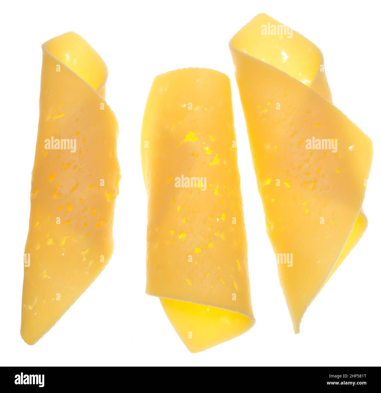 Cheese slices isolated on white background Stock Photo Alamy