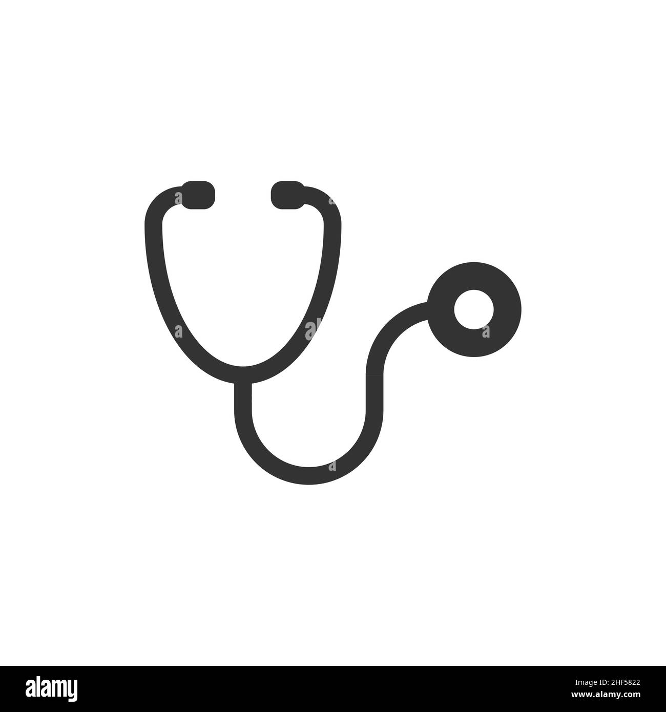 Stethoscope icon in flat style. Heart diagnostic vector illustration on ...