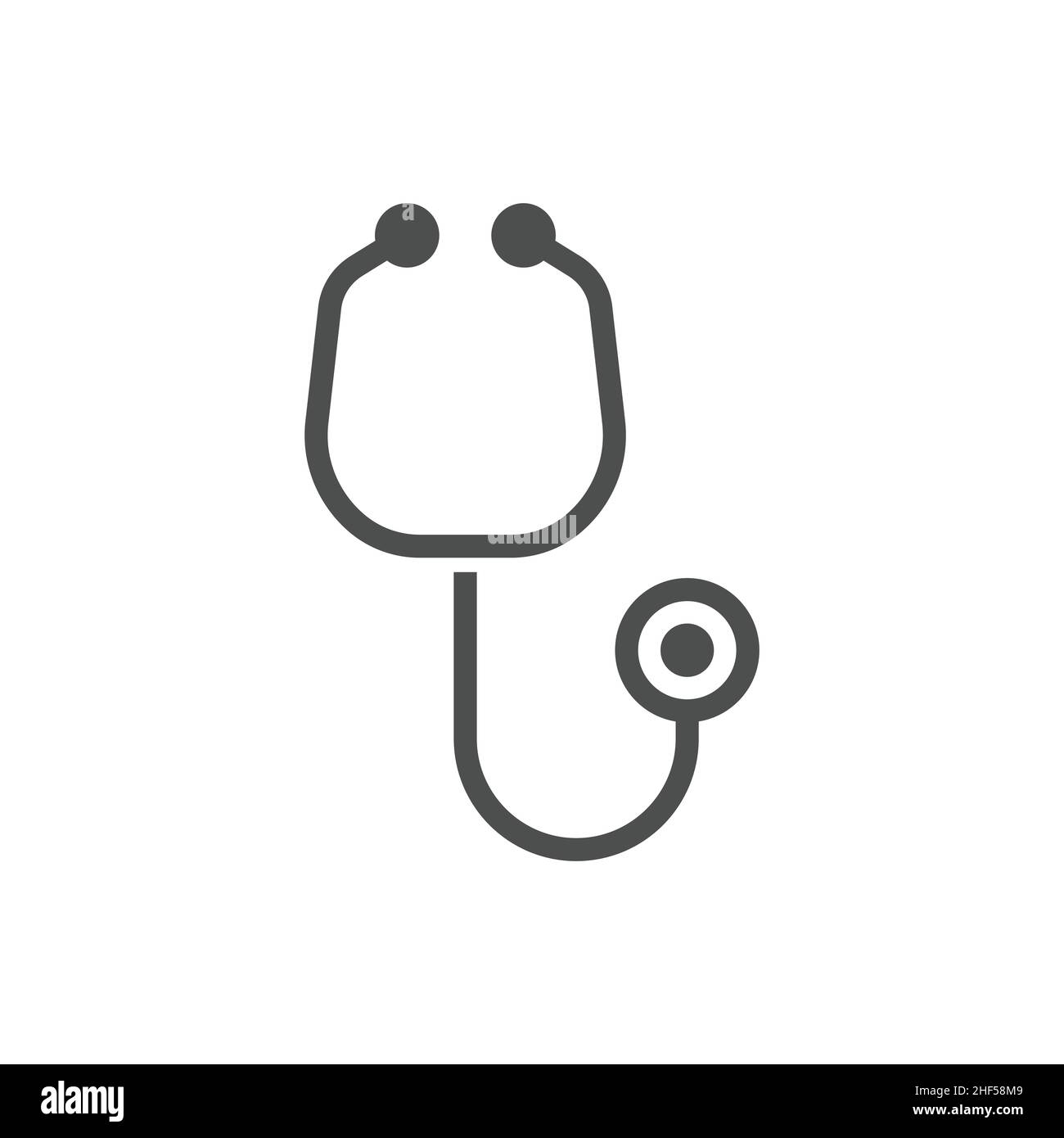 Stethoscope icon in flat style. Heart diagnostic vector illustration on ...