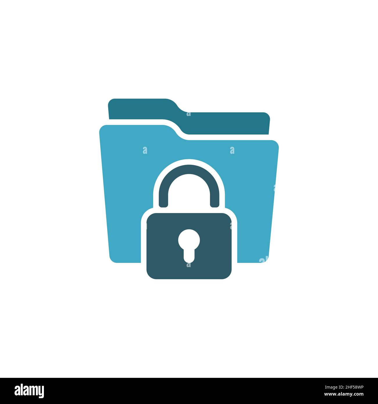 Files folder permission icon in flat style. Document access vector ...