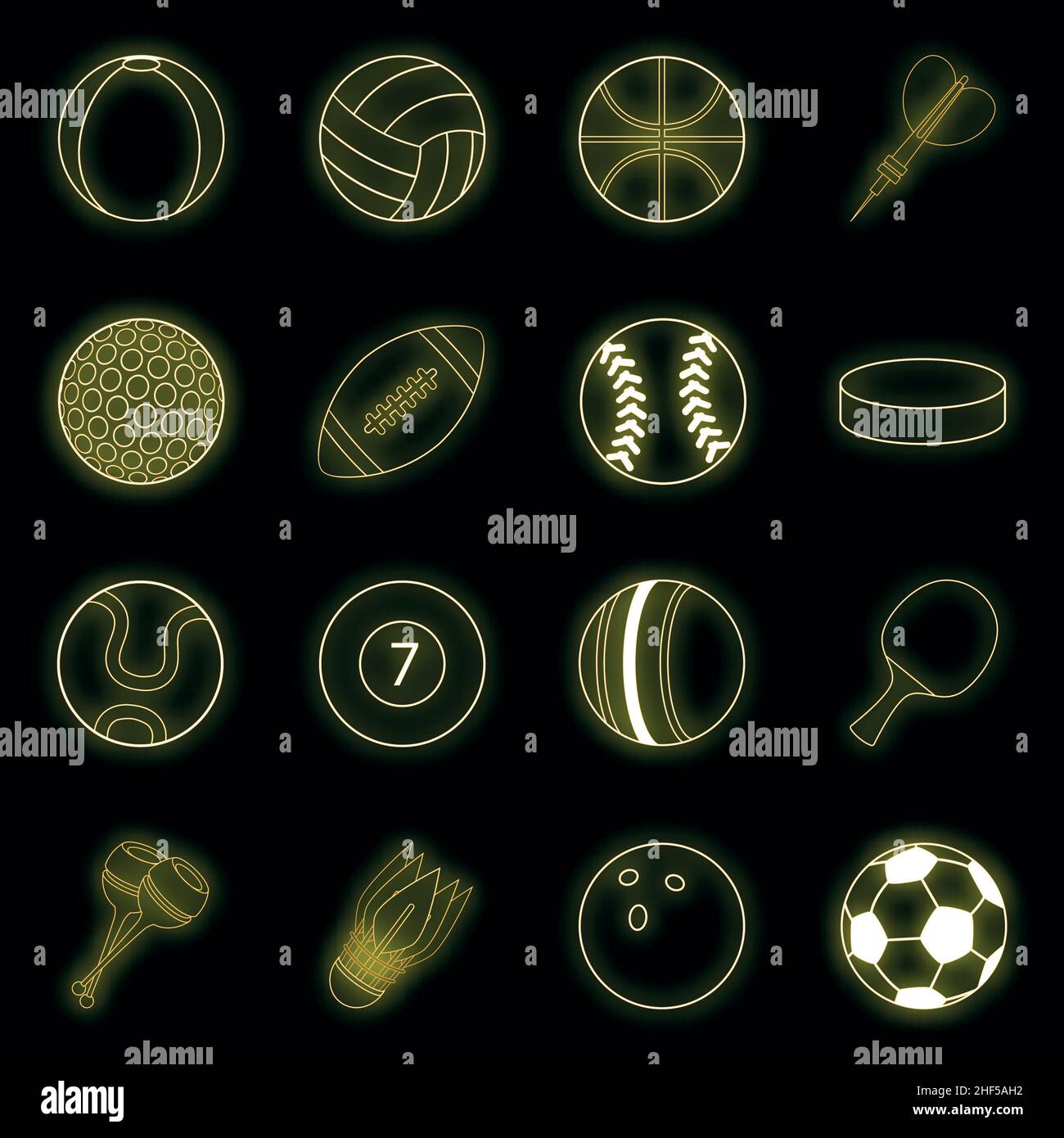Sport balls icons set cartoon hi-res stock photography and images - Alamy