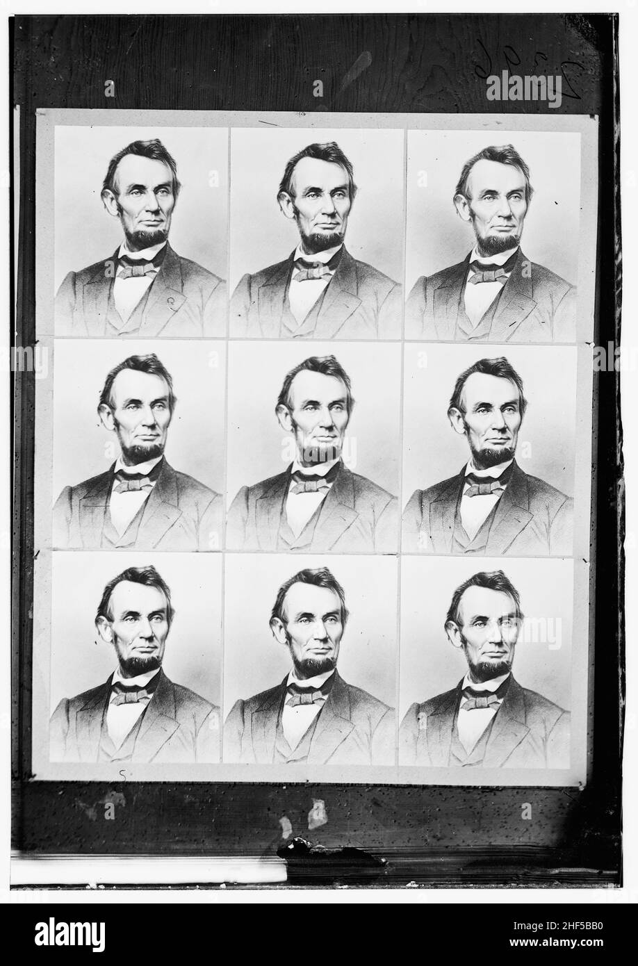 Abraham 'Abe' Lincoln 1809-1865. United States--History--Civil War, 1861-1865. 1 negative : glass, wet collodion. Stock Photo