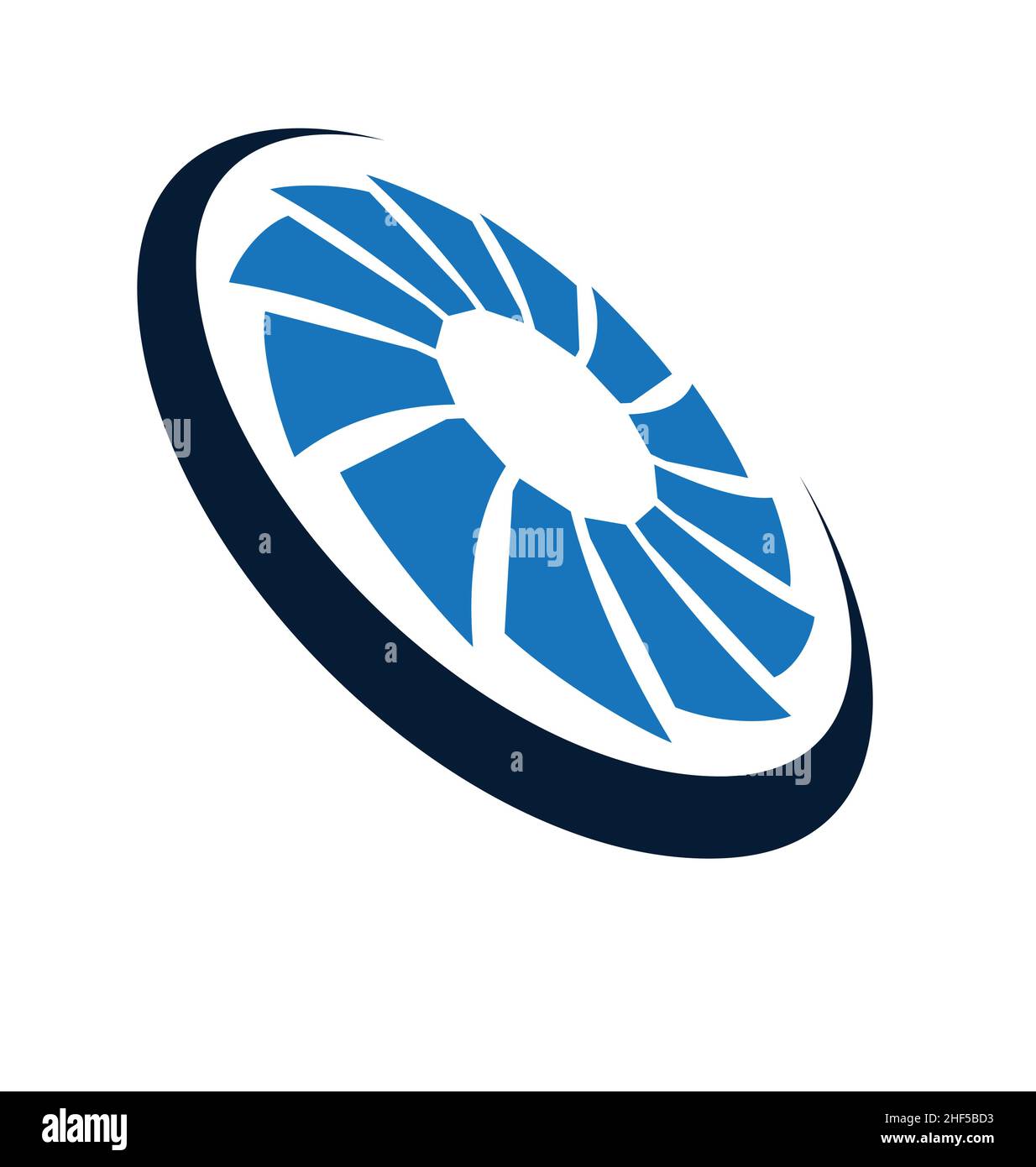 simple turbine fan icon angled isometric vector illustration isolated on white background Stock Vector