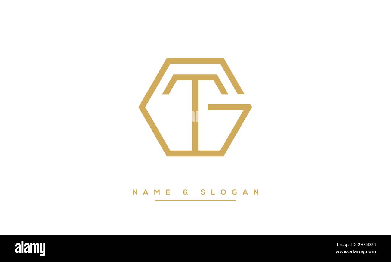 TG, GT Abstract Letters Logo monogram Stock Vector