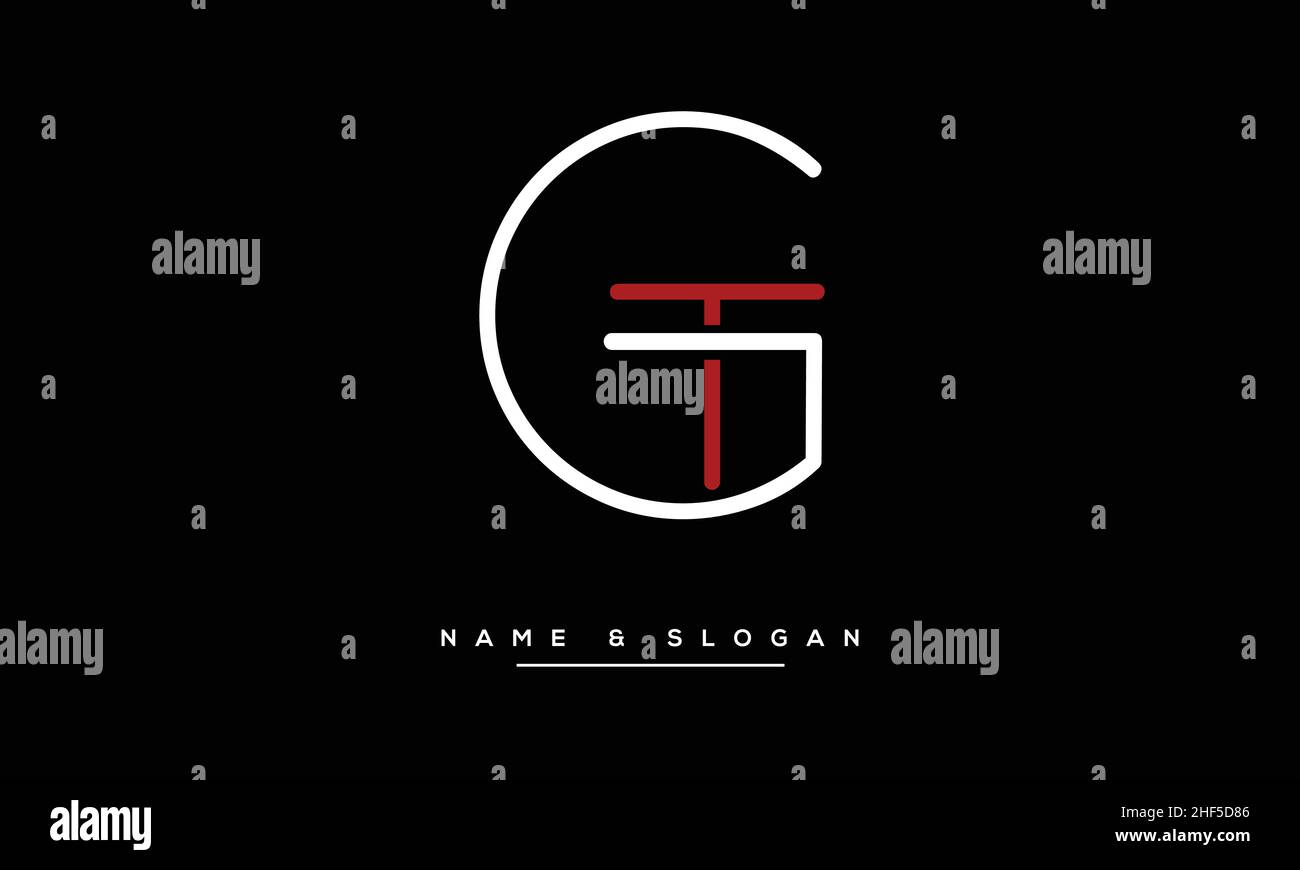 TG, GT Abstract Letters Logo monogram Stock Vector