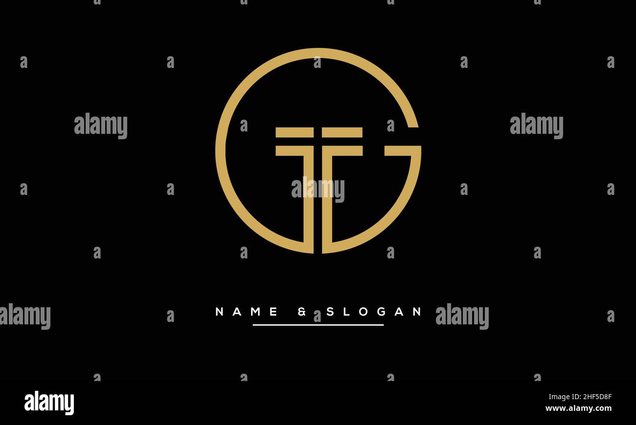 TG, GT Abstract Letters Logo monogram Stock Vector