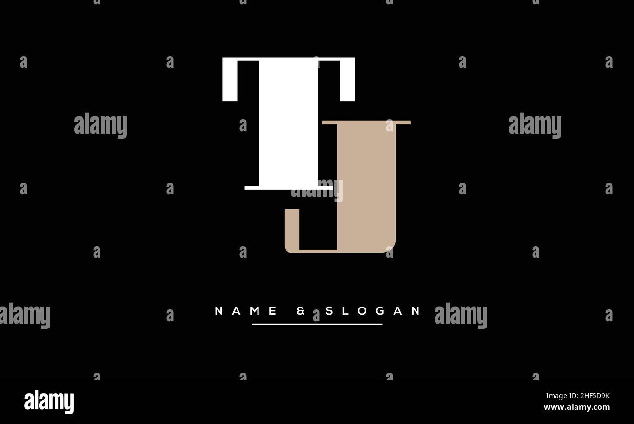 TJ,JT Abstract Letters Logo Monogram Stock Vector