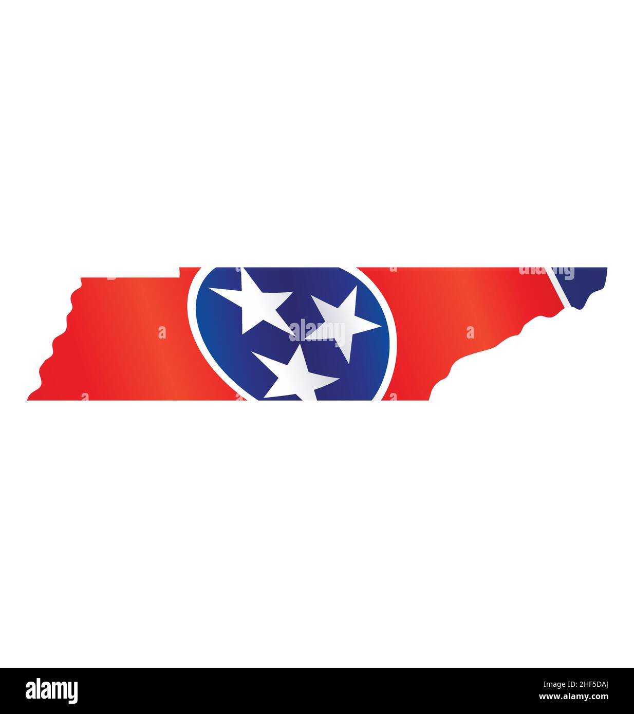 tennessee tn state flag in map shape silhouette icon vector isolated on white background Stock Vector