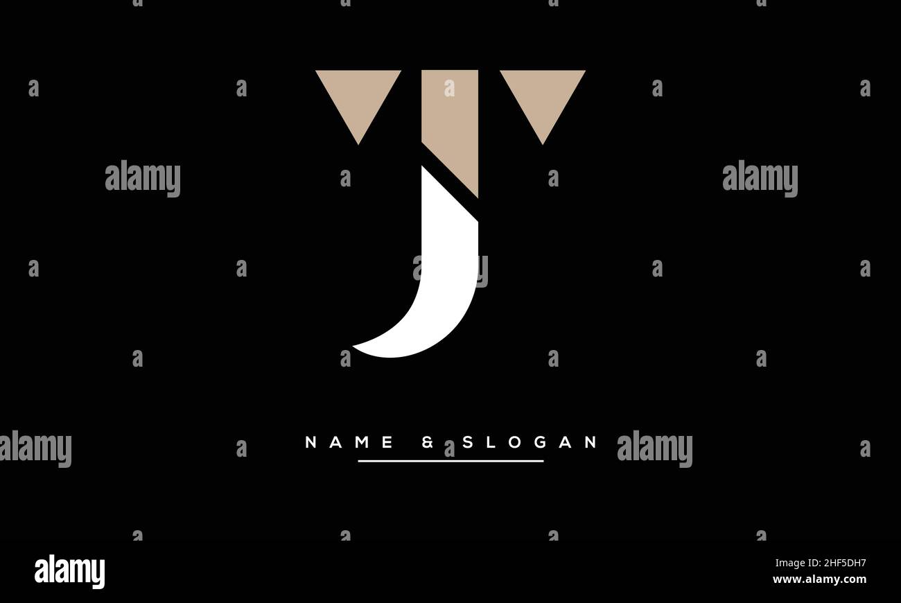 TJ,JT Abstract Letters Logo Monogram Stock Vector