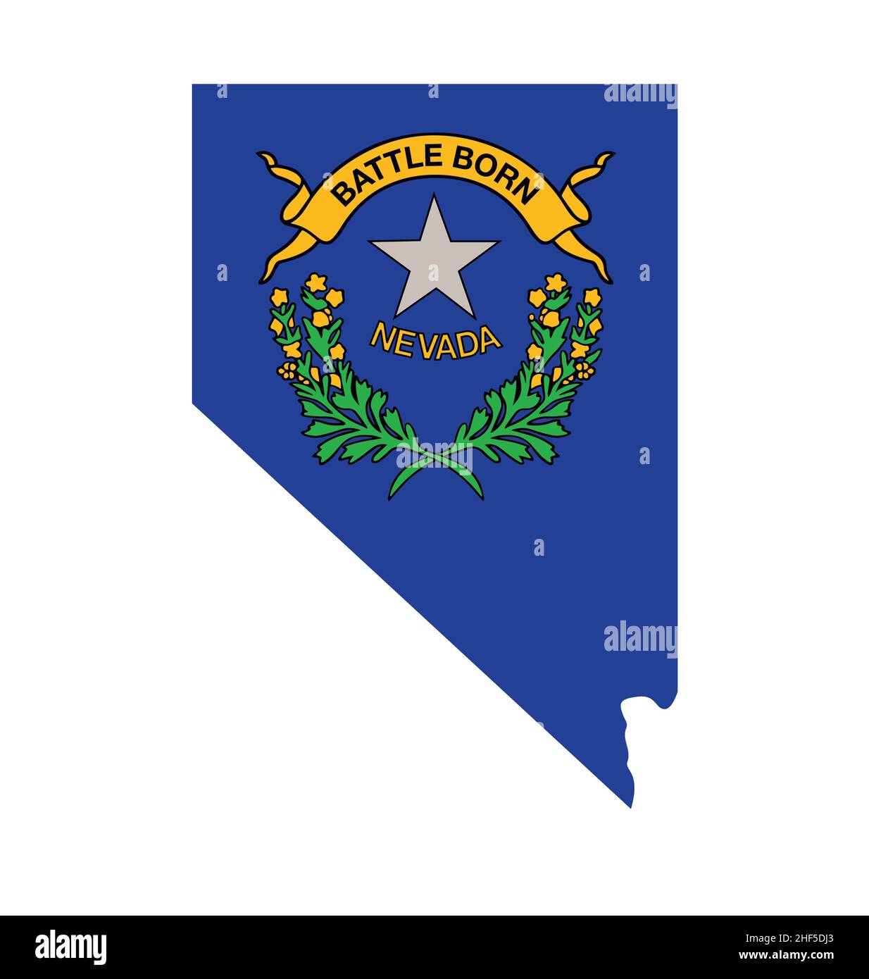 nevada nv map shape with state flag large crest icon vector isolated on ...