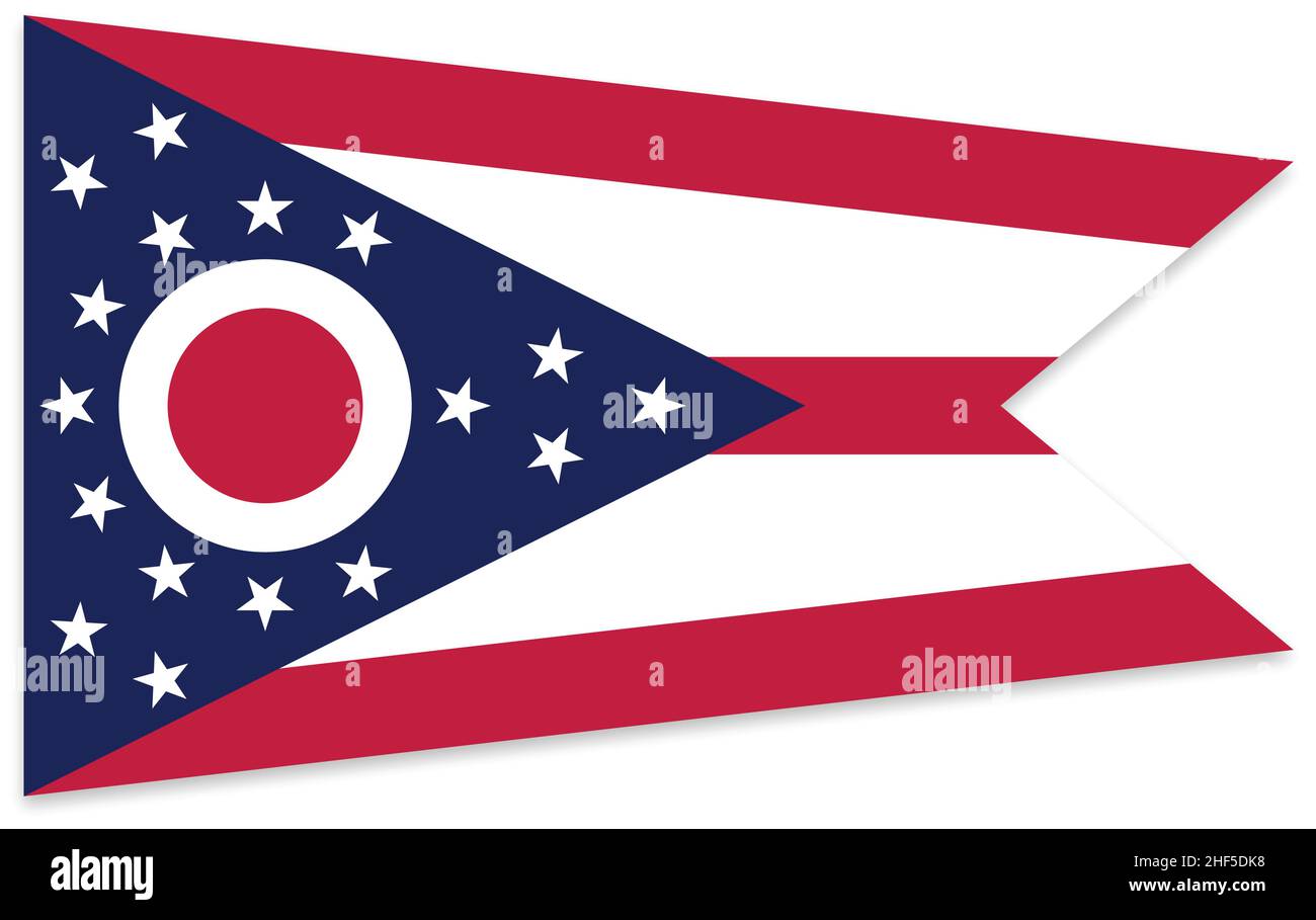 accurate correct ohio oh state flag vector isolated on white background Stock Vector